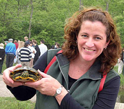 Dr. Kristen Lukas with a Blanding's turtle