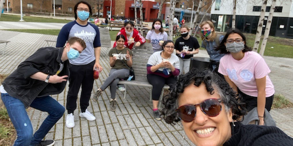 Lab group selfie at a Mitchell’s ice cream outing.