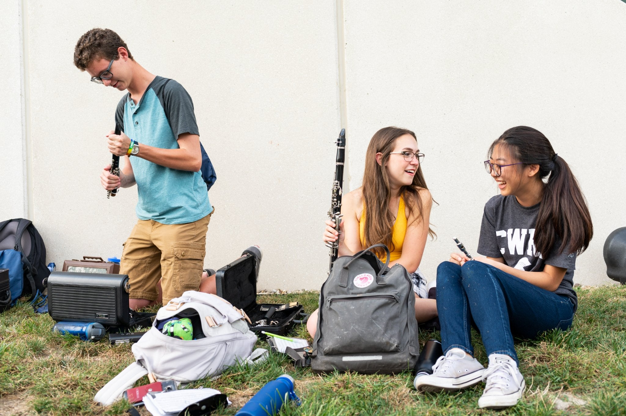 Marching band clarinet students