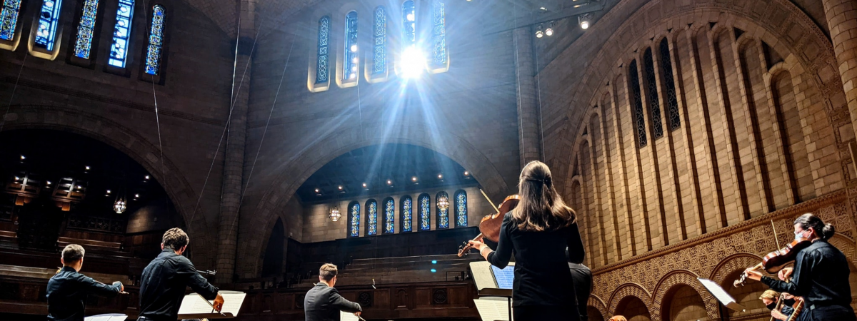 Baroque Orchestra on stage, Silver Hall (MPAC)