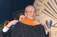 Kazuo Inamori receives an honorary degree from Case, May 2006.