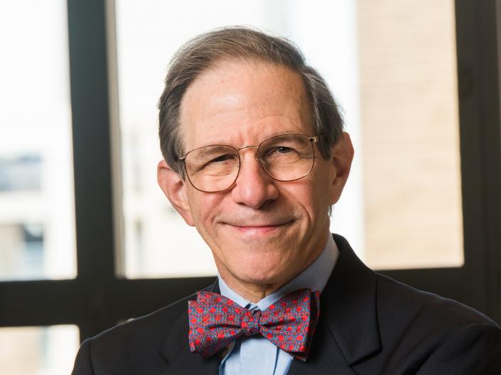 Portrait of Sanford Markowitz. Smiling man in suit jacket with bowtie