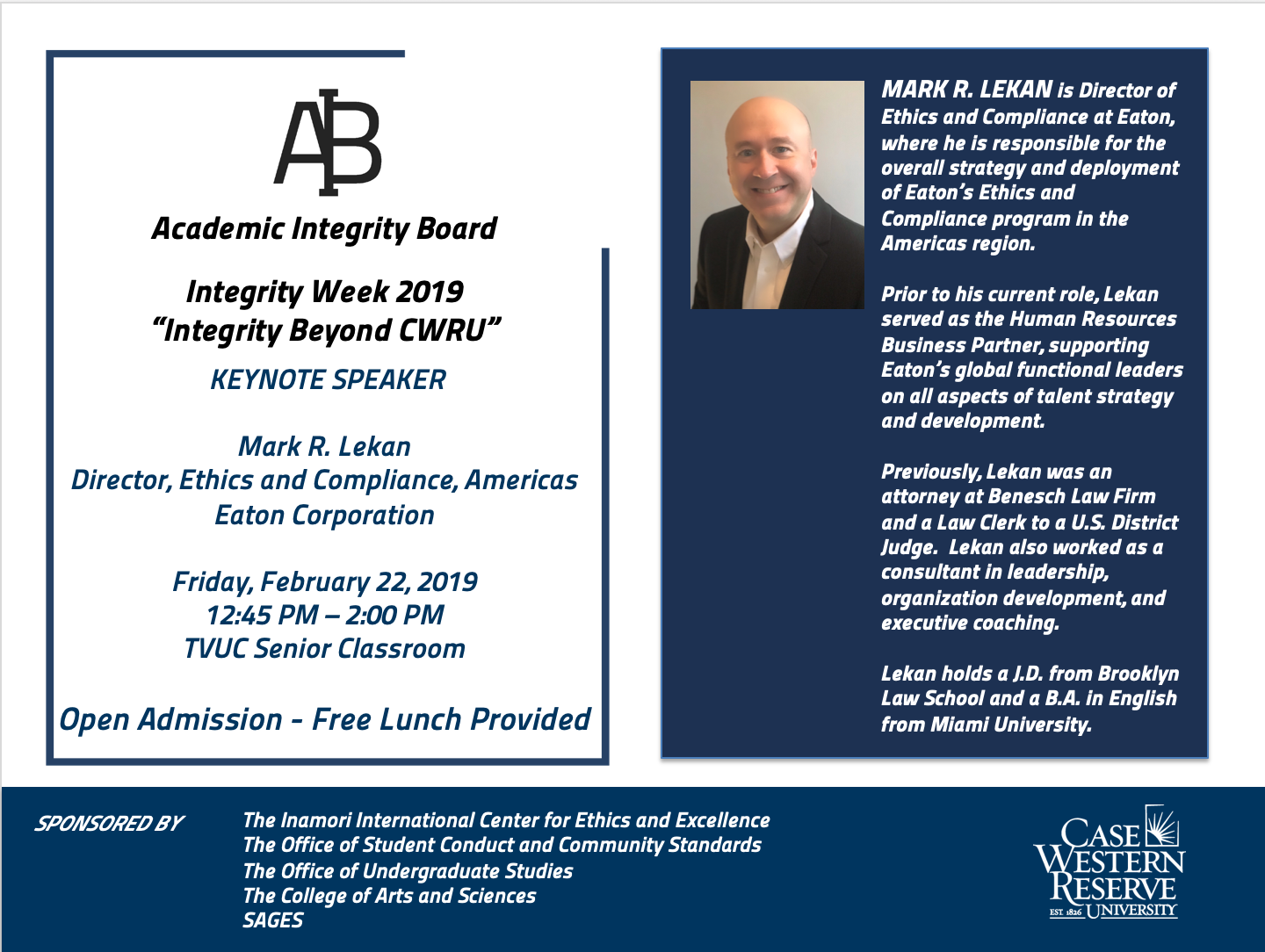 Integrity Week Keynote Flyer - Feb 22 2019