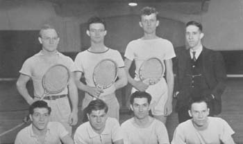 Clark O. Miller  with the 1937/38 Case tennis team. 
