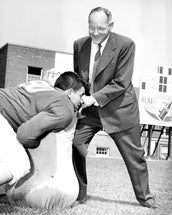 President Millis with student