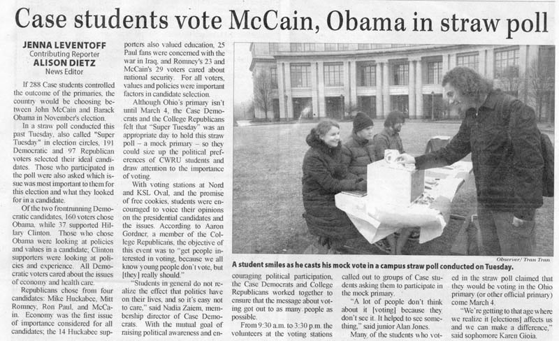 Straw Poll article