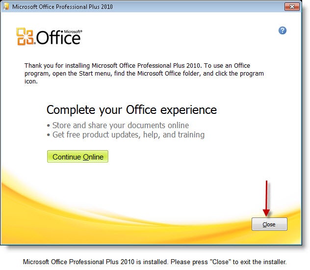 Microsoft Office Professional Plus 2010 Installation Instructions