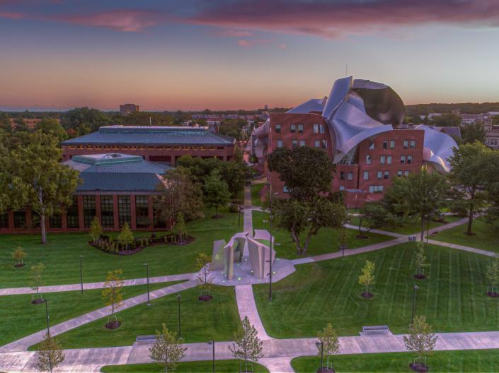 Aerial photo of the law school