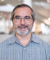 Carl Mariani in the library atrium