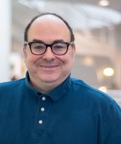 Jared Bendis in the library atrium