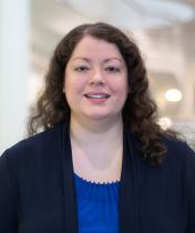 Julia Teran in the library atrium