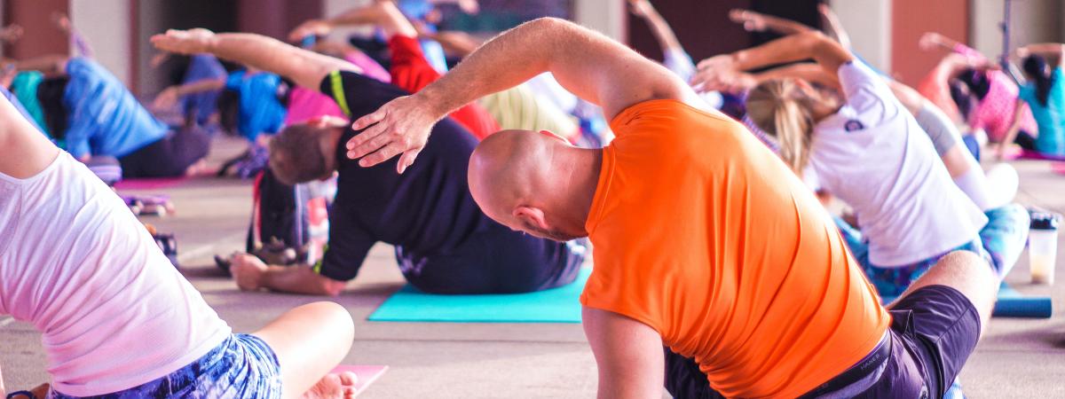 People in a yoga class