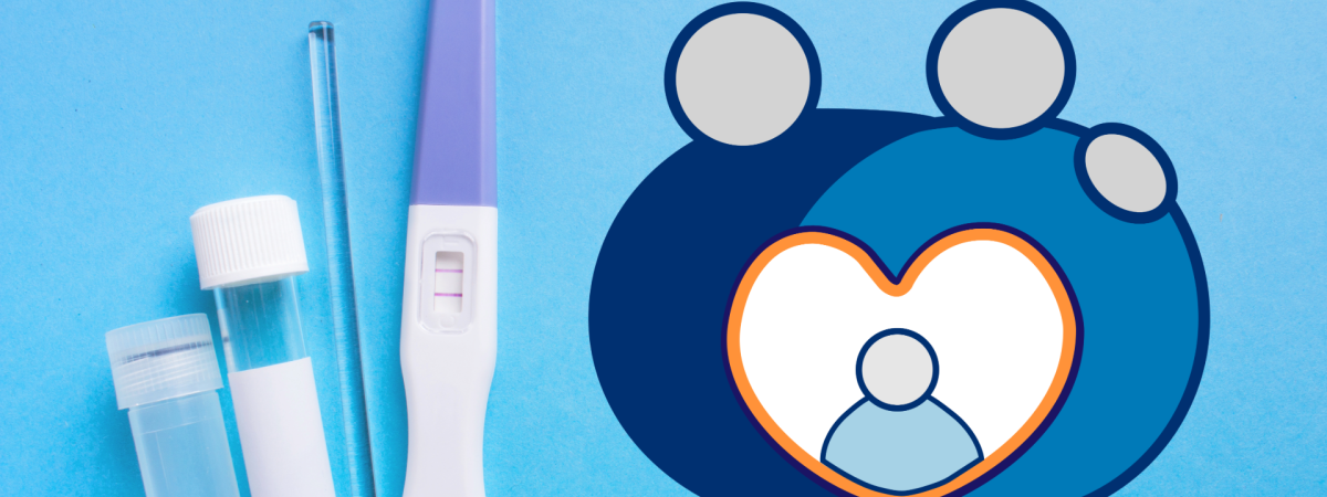 Tubes, a pregnancy test and a logo