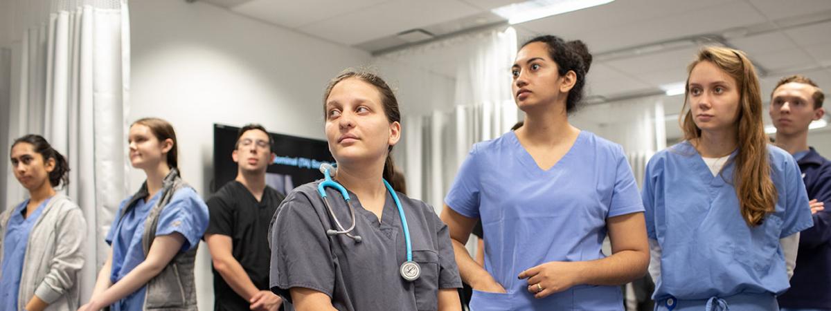 Med students in class