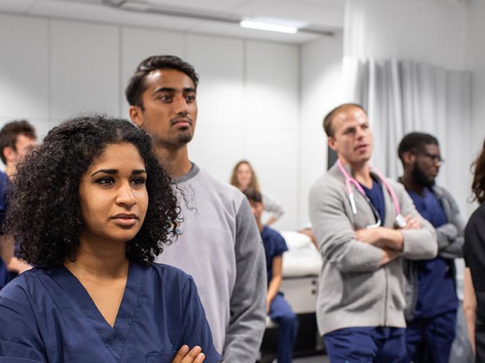 CWRU med students in class