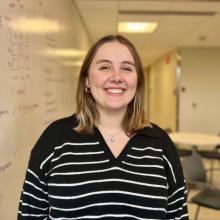Woman with short blond hair