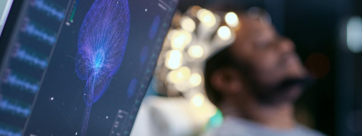 Man receiving a brain scan