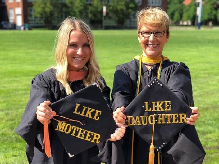 A MPH student graduating with her mom who was also a CWRU graduate