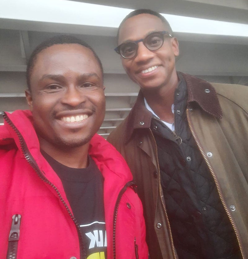 Ayowole Ajiboye selfie with Mayor Justin Bibb