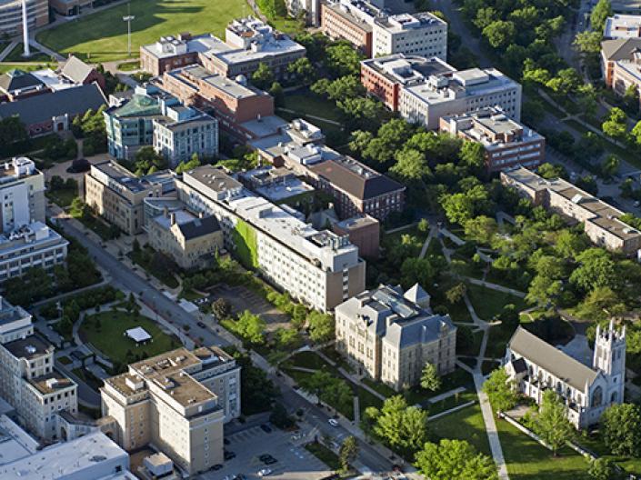 Eagle view of CWRU campus