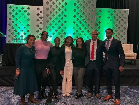 BLSA students with Director Ayesha Bell Hardaway at the Legal Aid Society gala