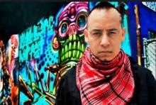 Photograph of hip hop scholar activist Olmeca