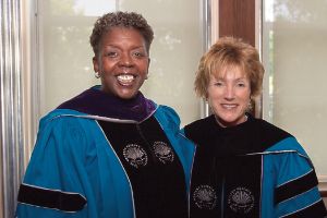 Photo of President Snyder standing next to U.S. Representative Stephanie Tubbs Jones