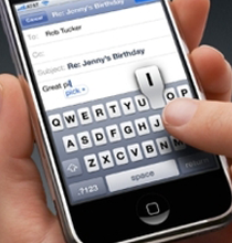 texting on an iPhone