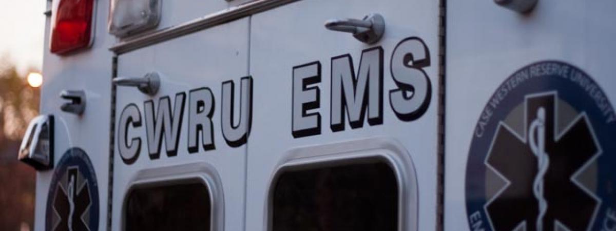 Back of CWRU EMS ambulance 