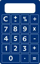 a blue calculator