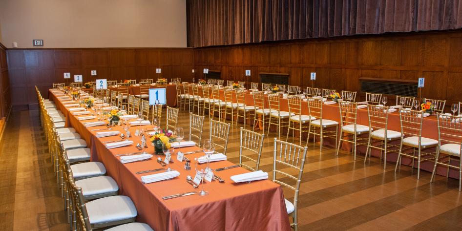 Koch Recital Hall with dinner setup