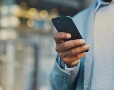 Close up of a person using a smartphone