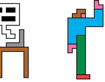 AI illustration of figures and computer