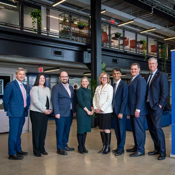 A group of Northeast Ohio leaders posing for a photo.