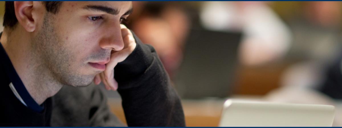 Student working on a computer